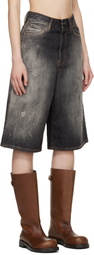 Acne Studios Black Loose Fit Denim Shorts
