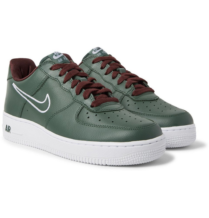 Photo: Nike - Air Force 1 Hong Kong Retro Full-Grain Leather Sneakers - Men - Forest green
