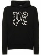 PALM ANGELS - Monogram Knitted Wool Blend Hoodie