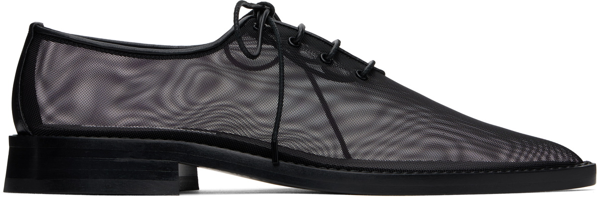 Victoria Beckham Black Mesh Lace Up Derbys
