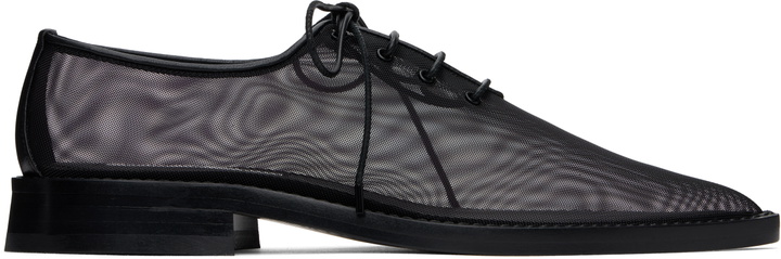 Photo: Victoria Beckham Black Mesh Lace Up Derbys
