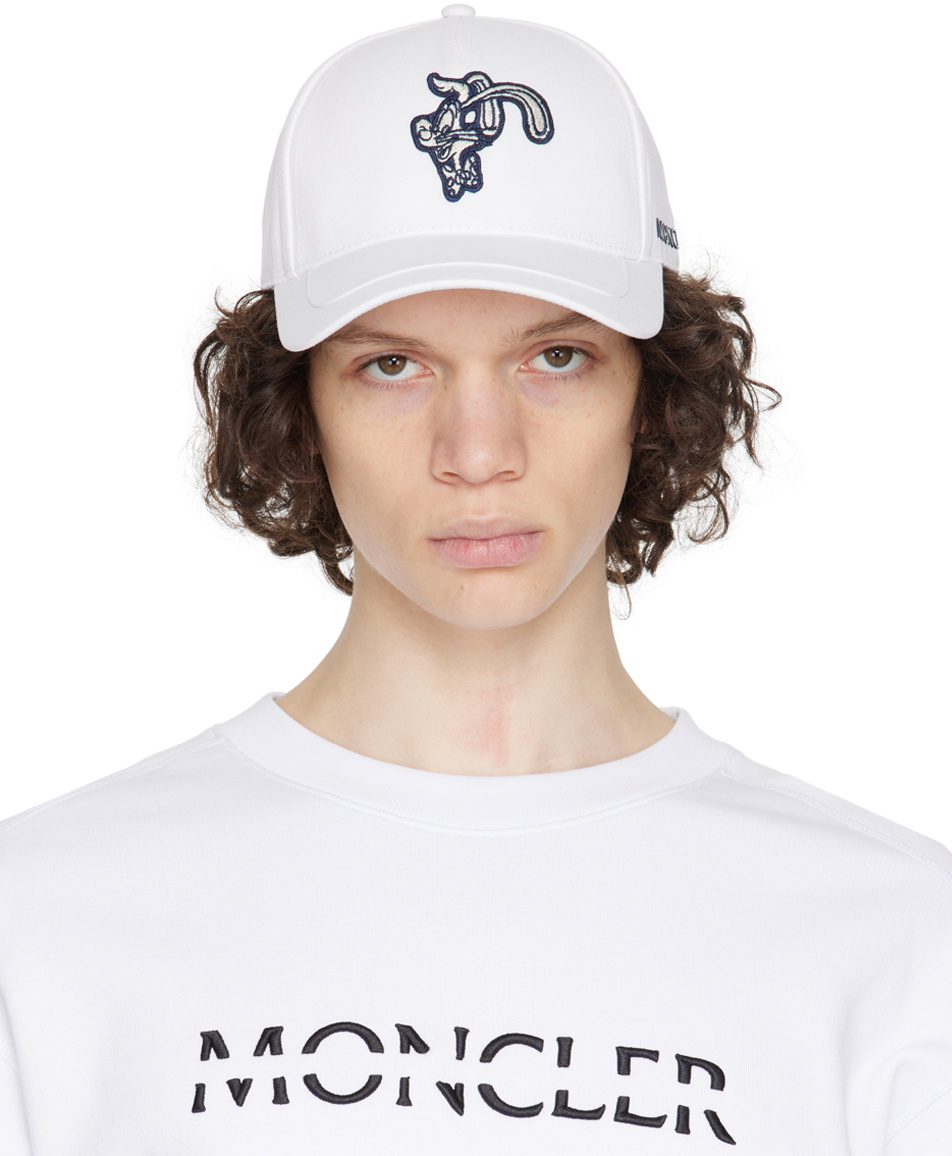 MONCLER キャップ 白 ホワイト モンクレール Moncler White Embroidered Cap Moncler