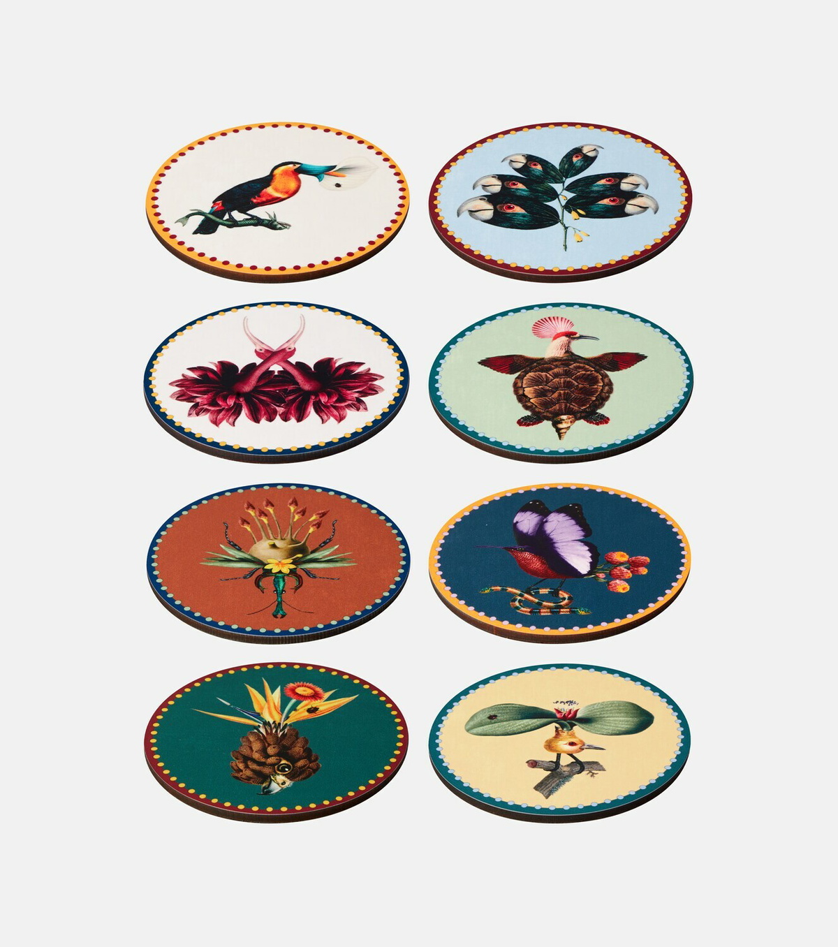 La DoubleJ Fantastic Creatures set of 8 coasters