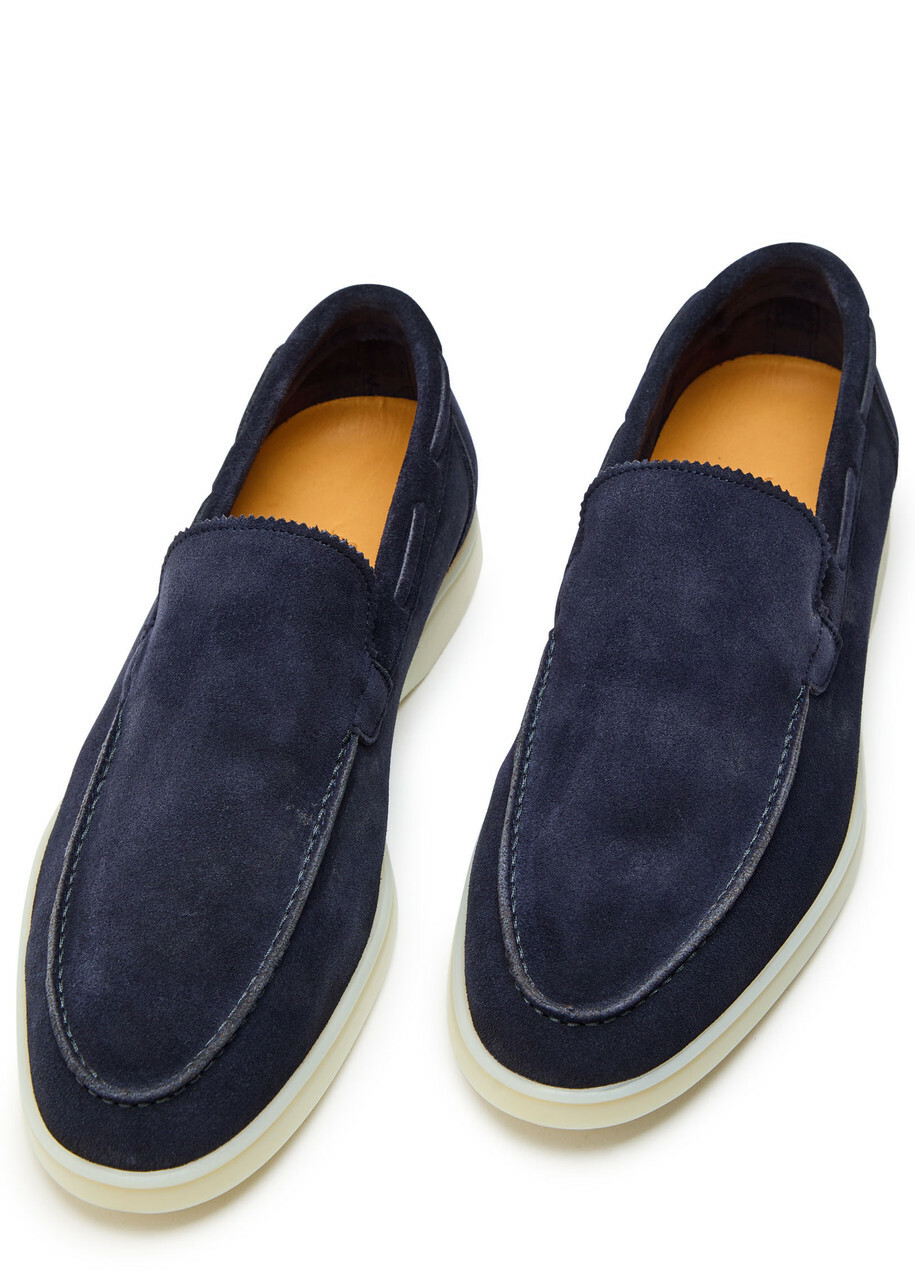 Aurélien Yacht Suede Loafers Navy