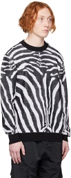 Balmain Black & Gray Zebra Sweater