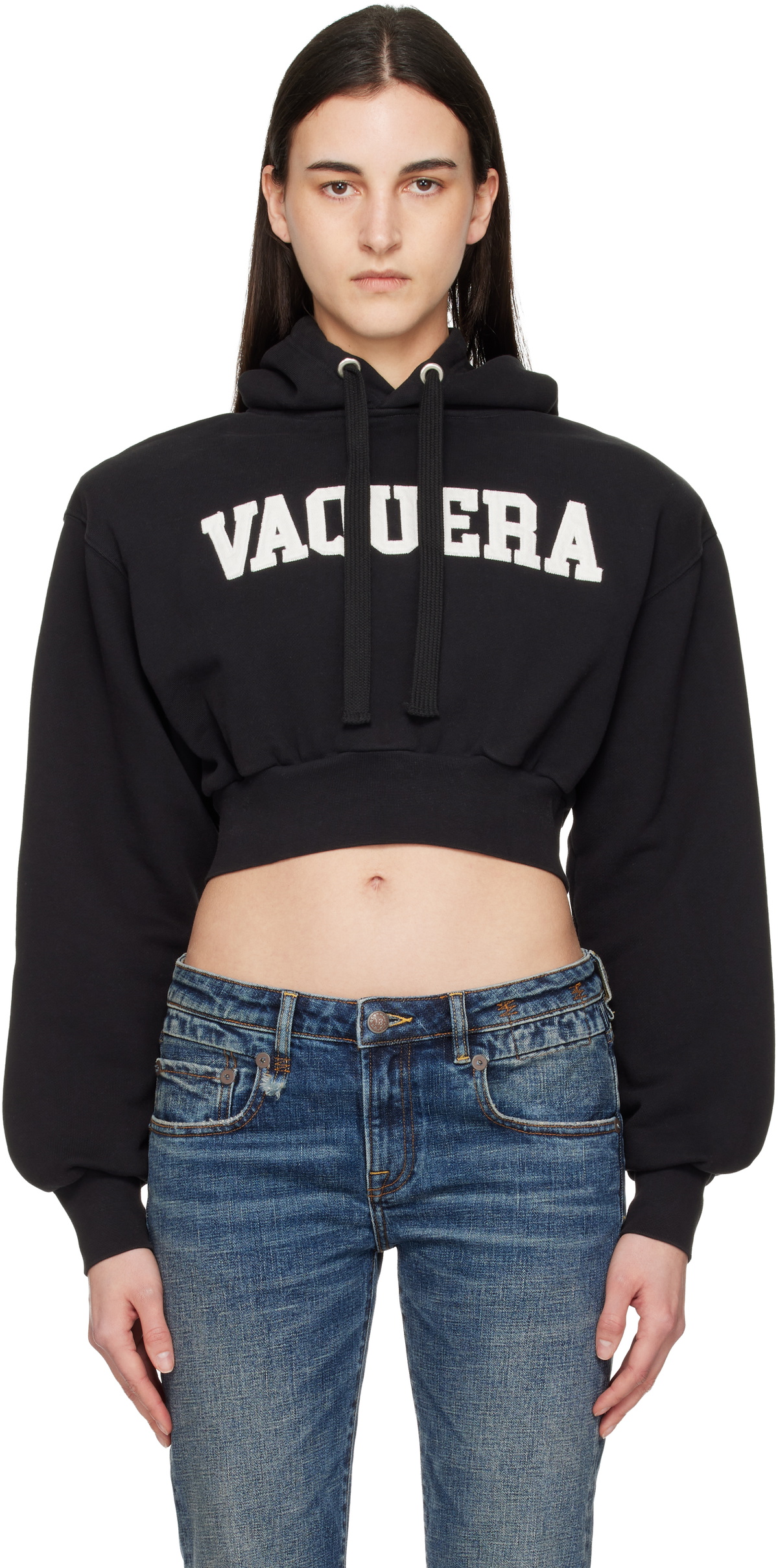 VAQUERA Black Shoulder Pad Hoodie