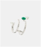 Repossi Serti Sur Vide 18kt white gold ring with diamonds and emerald
