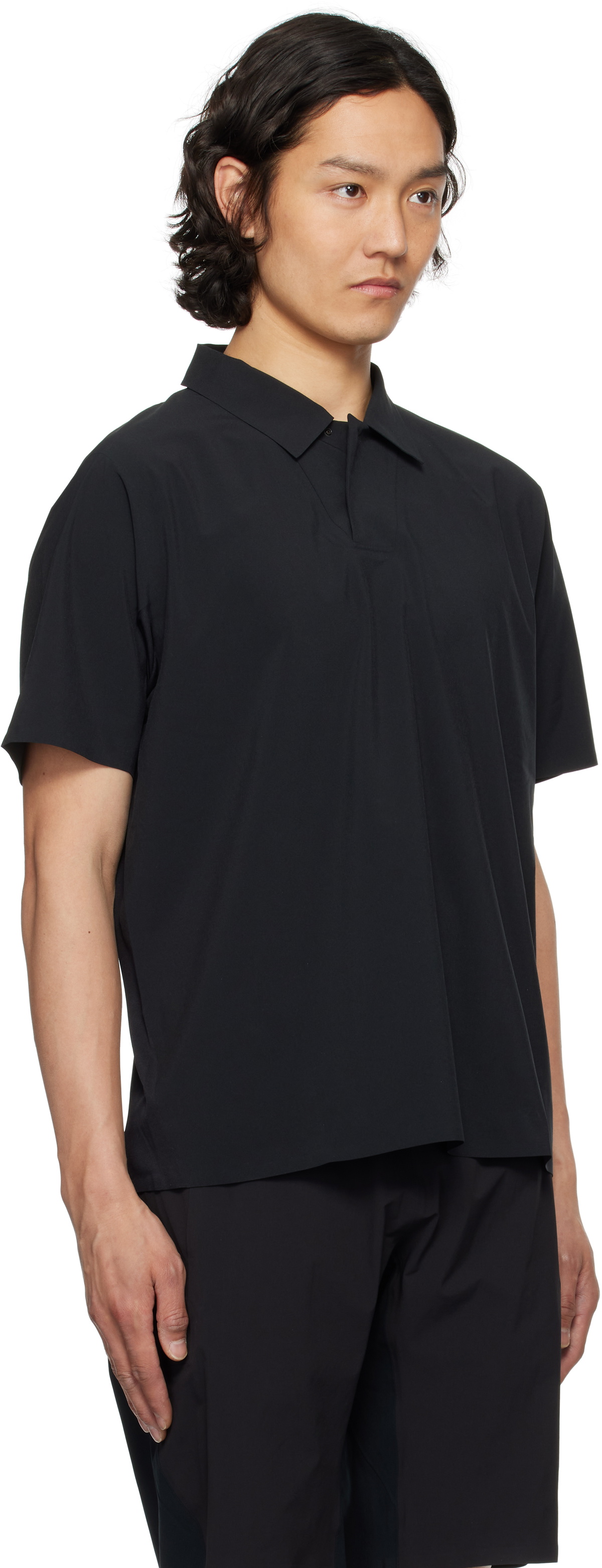 Veilance Black Dromos Tech SS Polo Arc'teryx Veilance