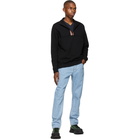 Burberry Black Icon Stripe Half-Zip Sweatshirt