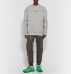 Ader Error - Oversized Logo-Print Cotton-Blend Piqué Sweatshirt - Gray