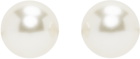 Dries Van Noten White Pearl Earrings