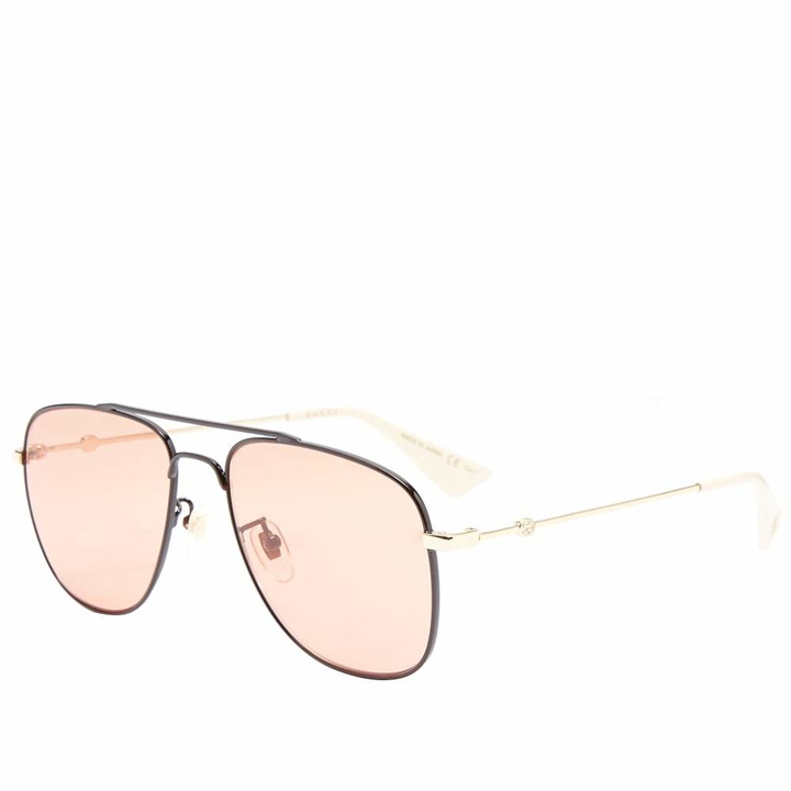 Photo: Gucci Web Block Aviator Sunglasses
