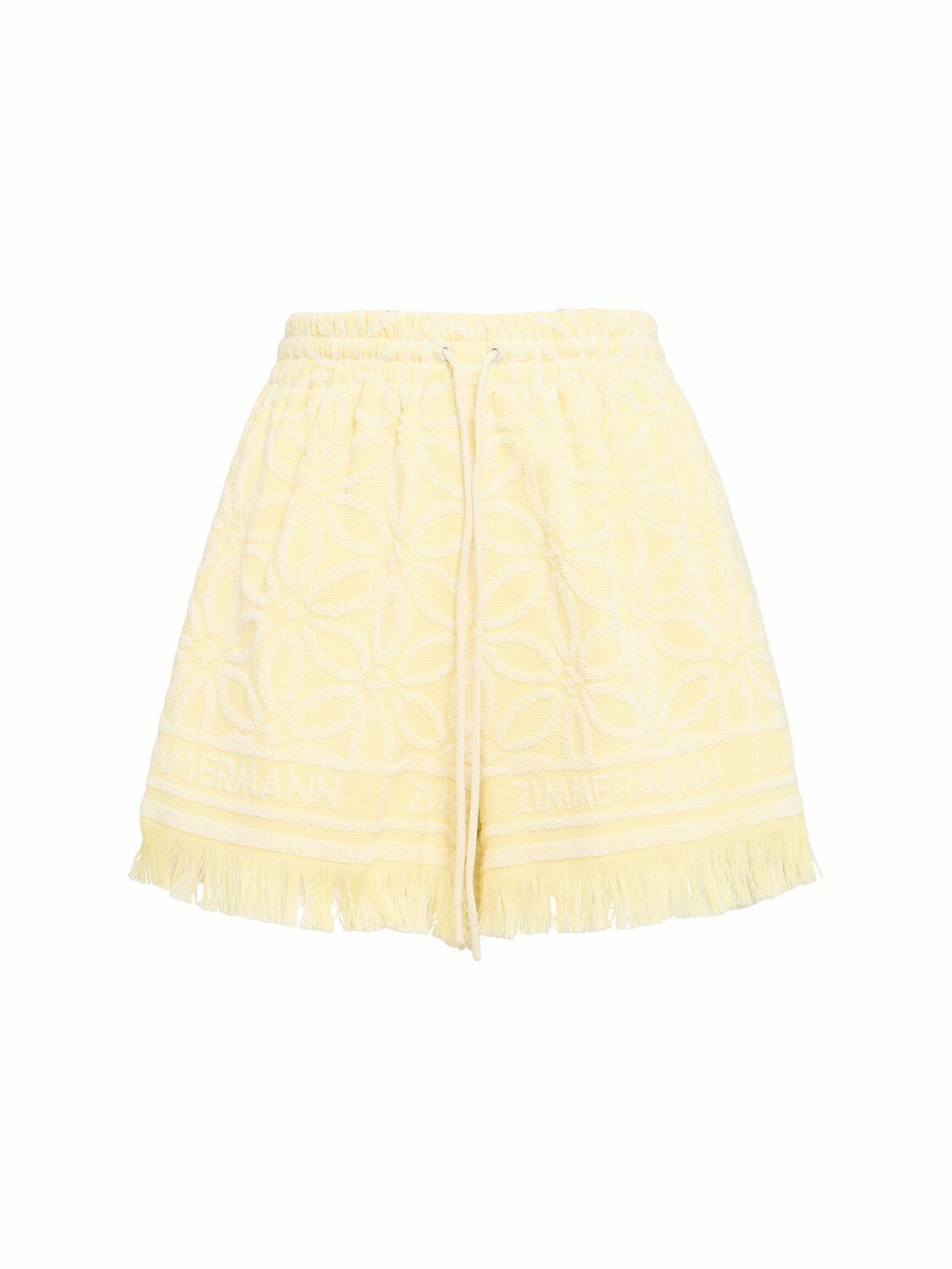 Zimmermann Wylie fringed cotton terry shorts Zimmermann