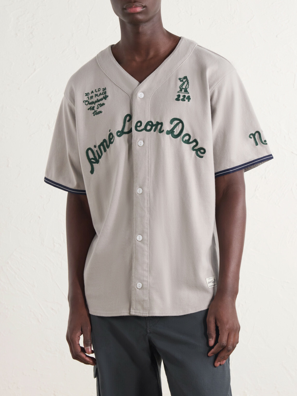Aimé Leon Dore - Logo-Embroidered Cotton Shirt - Gray
