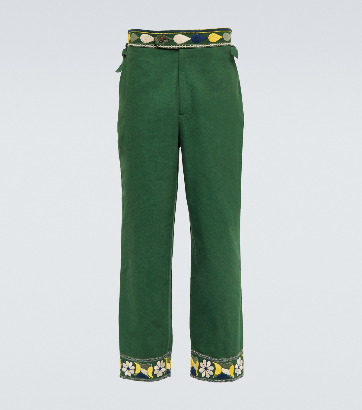 Bode Embroidered cotton pants Bode