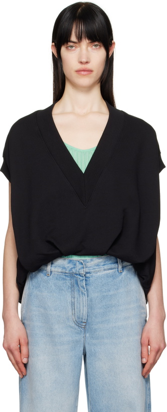 Photo: Dries Van Noten Black V-Neck Vest