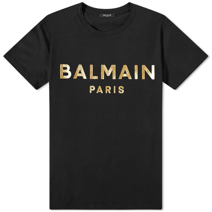 Photo: Balmain Foil Paris Logo Tee