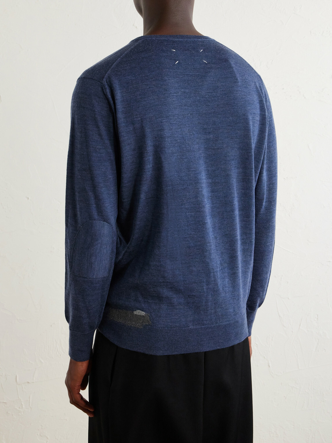 Maison Margiela - Wool-Blend Mended Sweater - Blue