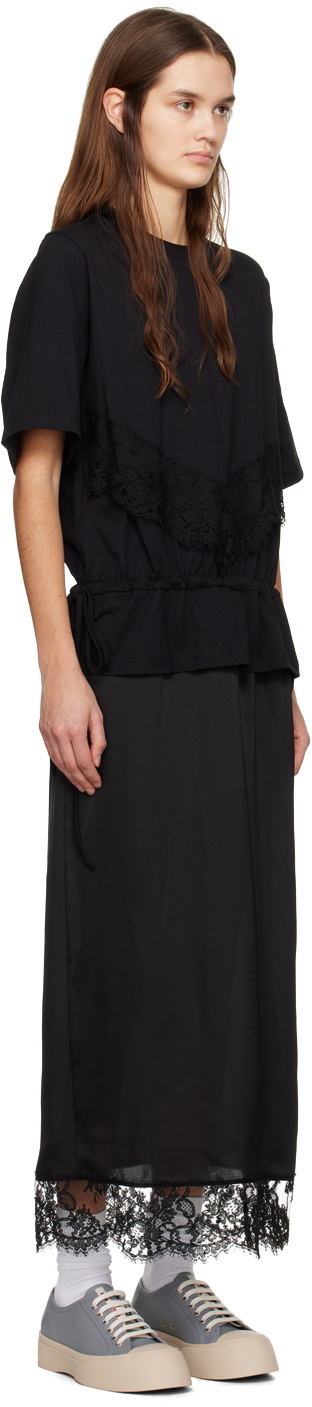 MSGM Black Paneled Maxi Dress