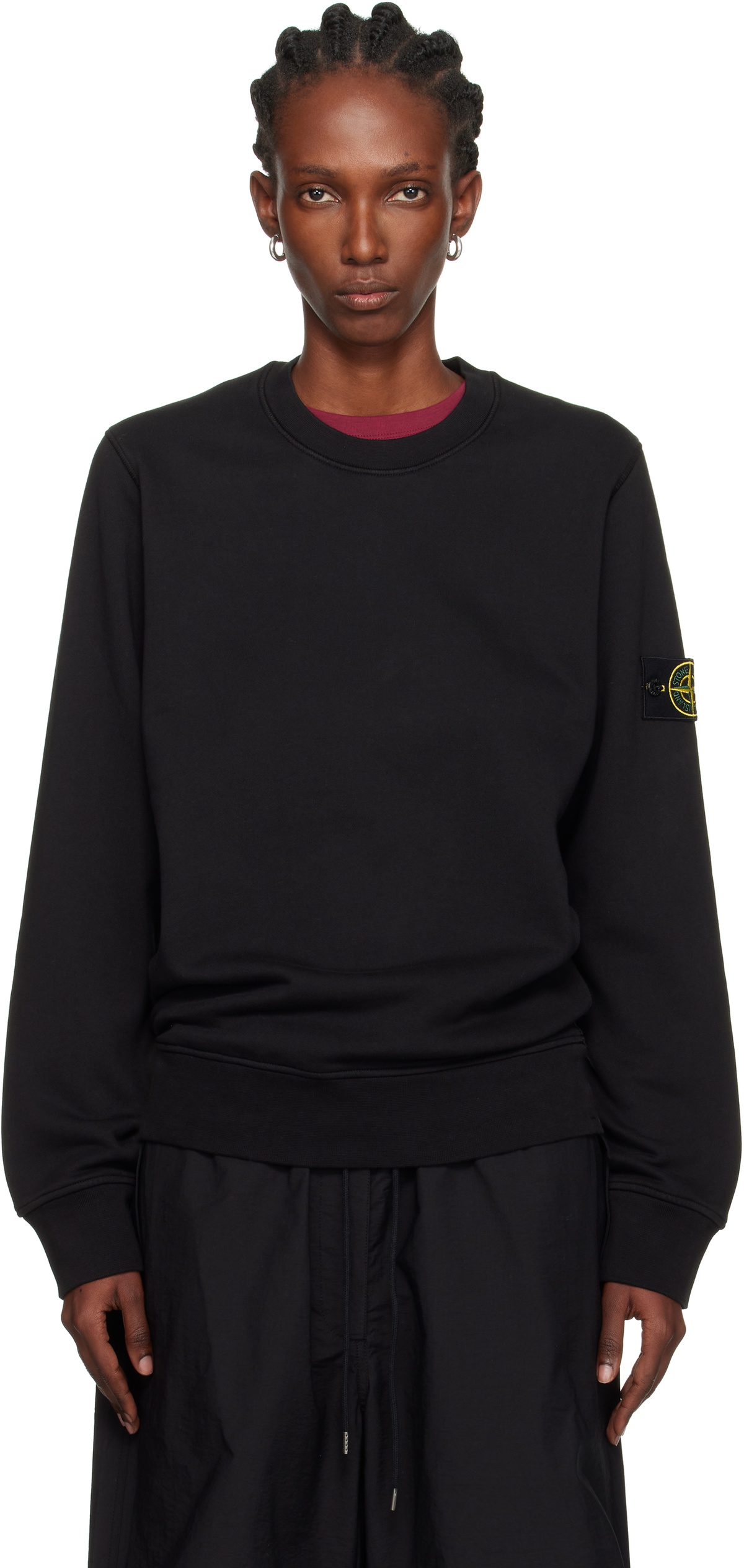 Stone Island Black 6100060 Organic Cotton Fleece Sweatshirt