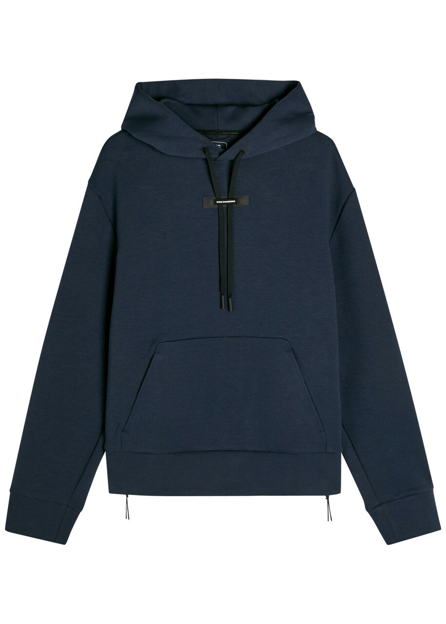 ON Focus Tech Hooded Cotton-blend Sweatshirt Navy