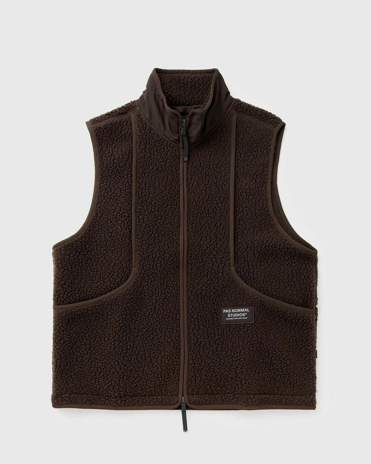 Pas Normal Studios Off-Race Pile Fleece Vest Brown Men