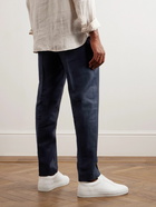 Mr P. - Straight-Leg Linen Drawstring Trousers - Blue