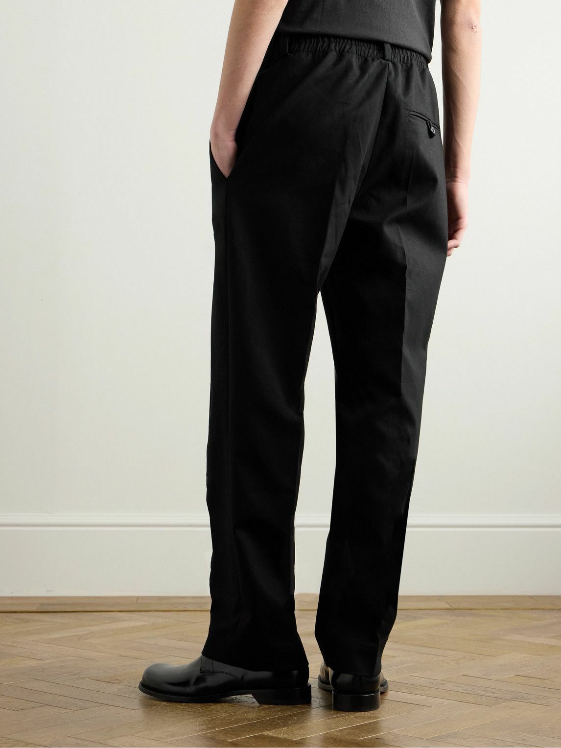 Jacquemus - Croisière Tapered Pleated Cotton Trousers - Black