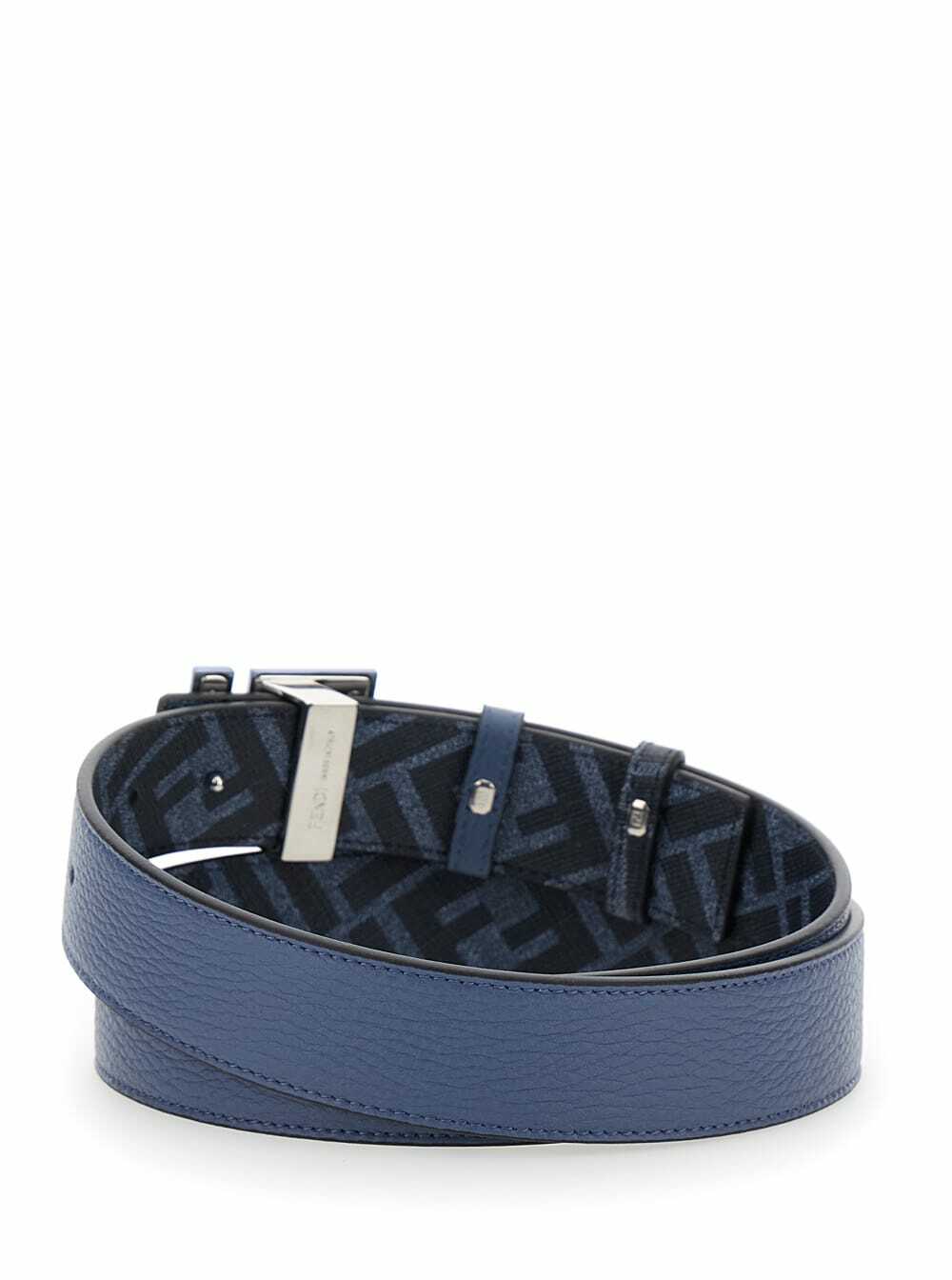 Fendi Reversible Belt With Ff Rounded Buckle In Leather And