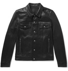 Balmain - Logo-Print Leather Jacket - Black