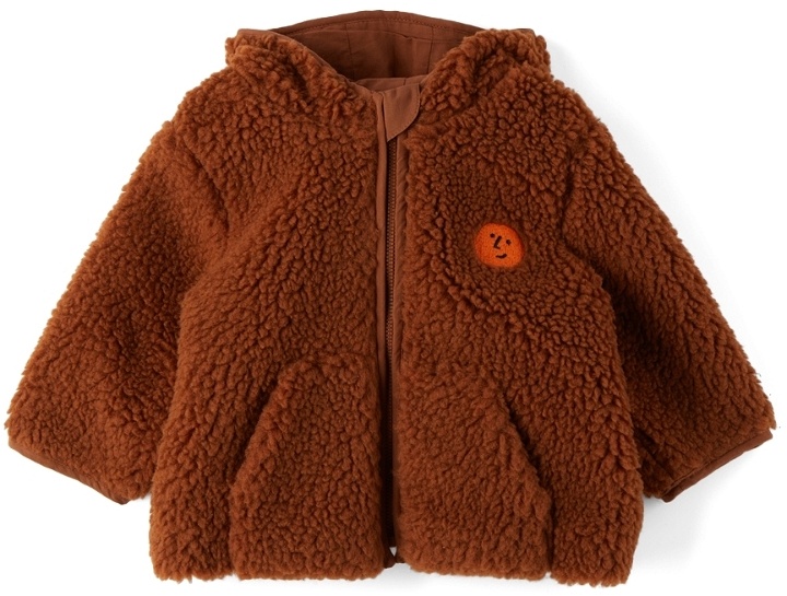 Photo: Bobo Choses Baby Brown Face Embroidery Hooded Jacket