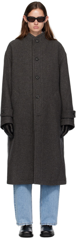 Photo: COOR Gray Cashmere High-Neck Coat