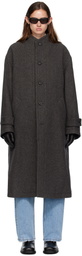 COOR Gray Cashmere High-Neck Coat