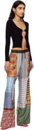 Marine Serre Multicolor Regenerated Silk Scarves Drawstring Trousers