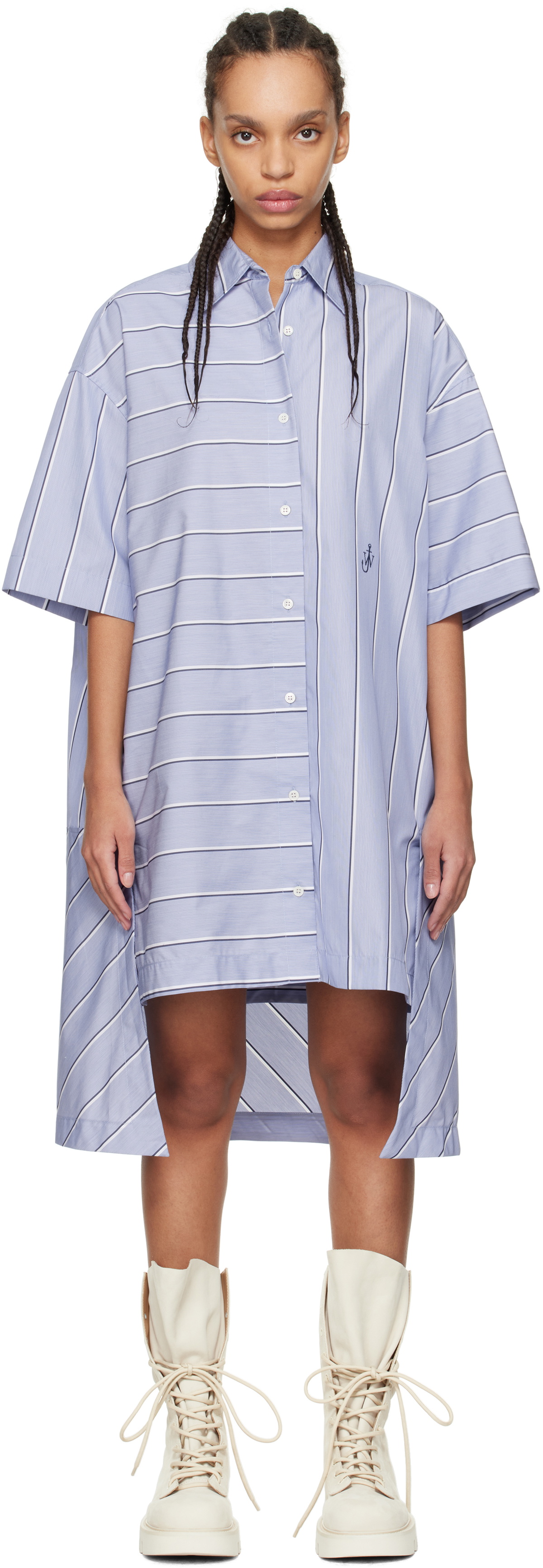 jw anderson blue mini dress WOMENS MINI DRESS IN DARK NAVY in DARK NAVY KW1544YN0532898XS