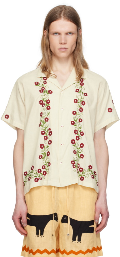 Photo: HARAGO Off-White Embroidered Bead Shirt