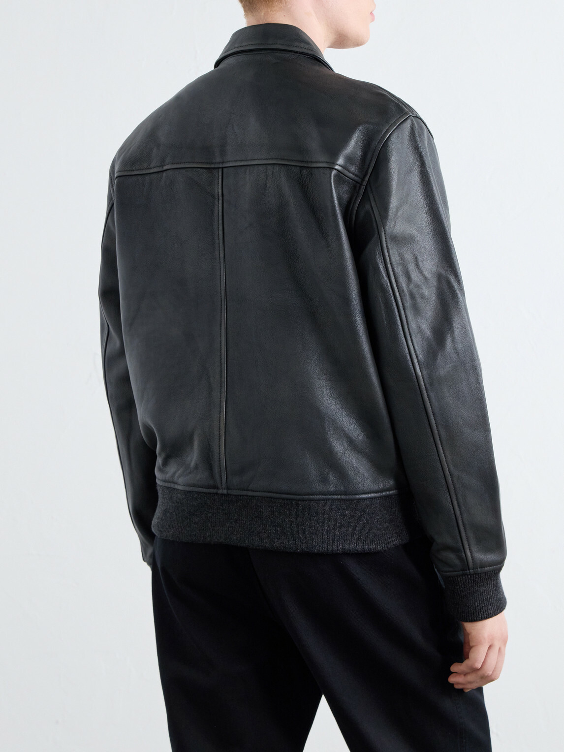 Officine Générale - Cesario Grained Leather Jacket - Black