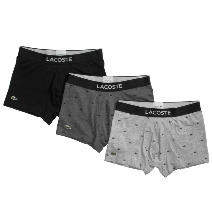 Photo: Lacoste Stretch Cotton Boxer 3 Pack Multi - Mens - Boxers & Briefs