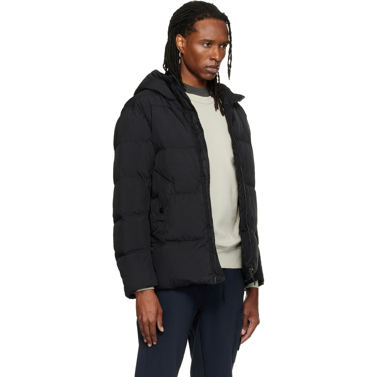 Stone Island Black 4100037 Crinkle Reps NY Down Jacket
