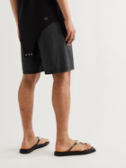 RICK OWENS - Champion Logo-Embroidered Recycled Nylon Drawstring Shorts - Black - XS