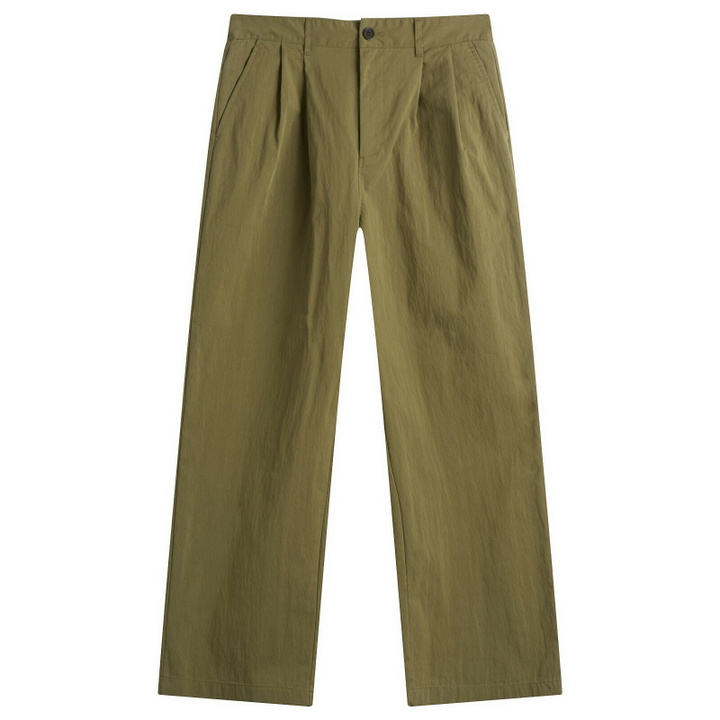 Photo: Danton Men's Double Pleat Easy Pants in Olive