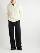 Theory - Lamar Ribbed Wool-Blend Half-Zip Sweater - Neutrals