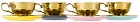 POLSPOTTEN Gold & Multicolor Legacy Tea Cup & Saucer Set, 4 pcs