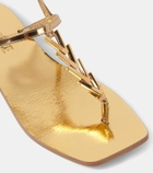 Versace Metallic leather thong sandals