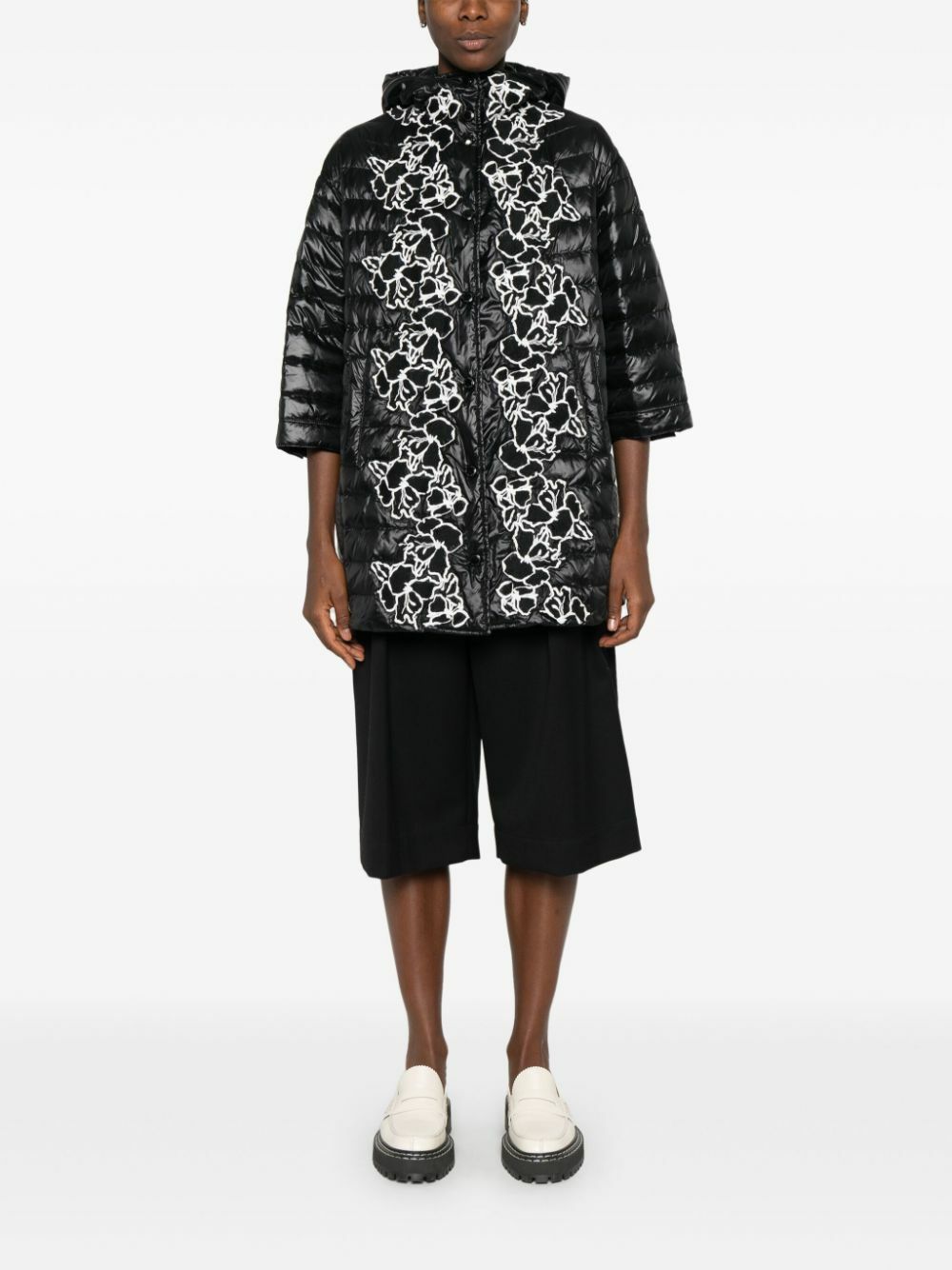 ERMANNO - Embroidered Nylon Down Jacket