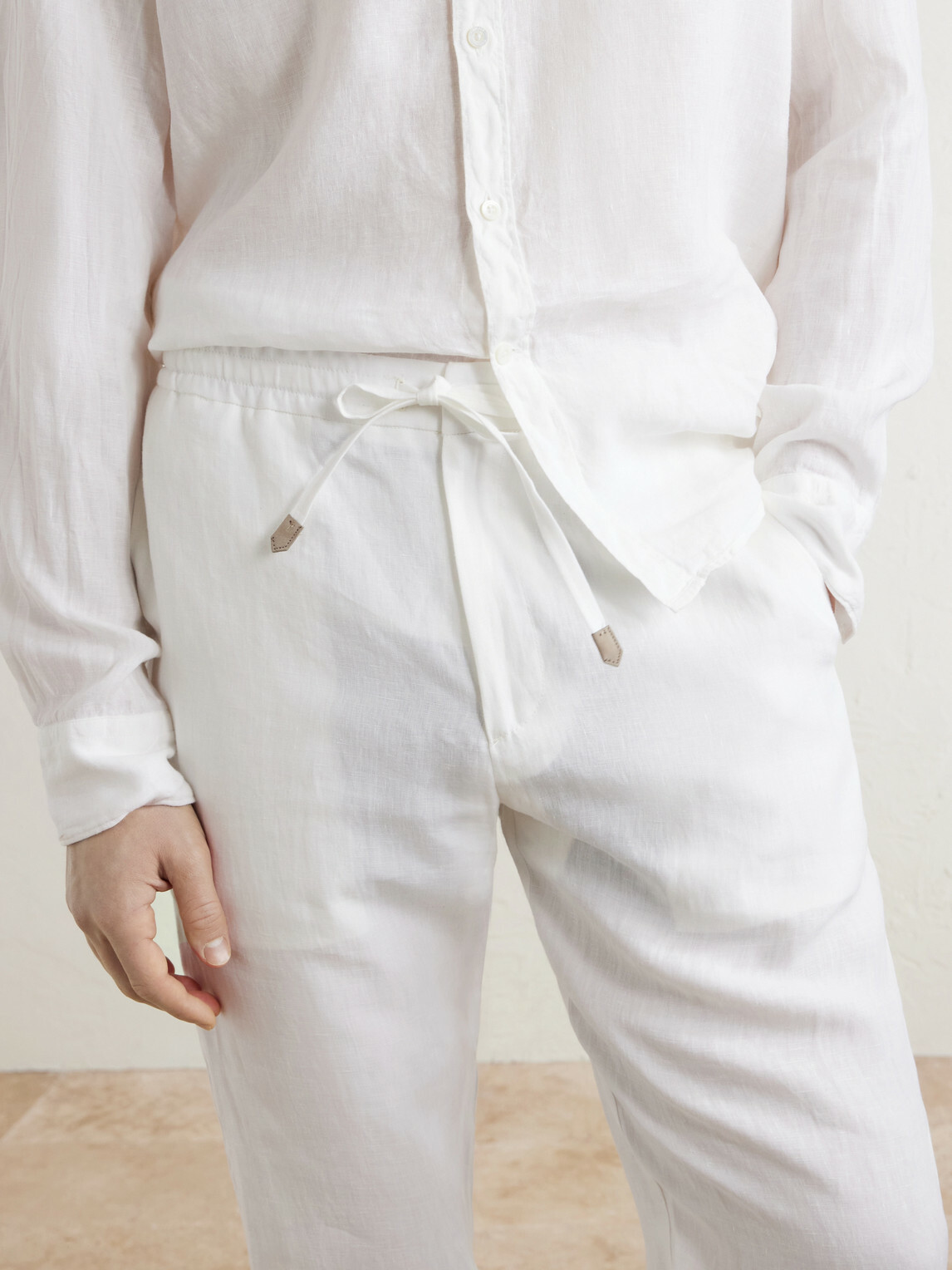 Canali - Straight-Leg Linen Trousers - White