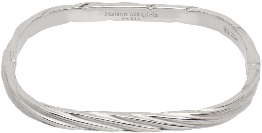 Maison Margiela Silver Twisted Cuff Bracelet