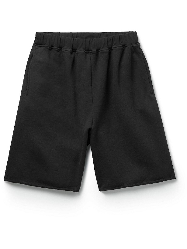 Photo: Aries - Temple Wide-Leg Logo-Print Cotton-Jersey Shorts - Black