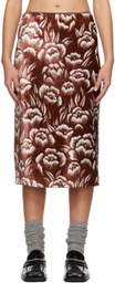 Meryll Rogge Brown Floral Midi Skirt