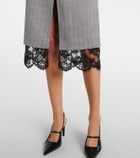 Stella McCartney Pinestripe wool midi skirt